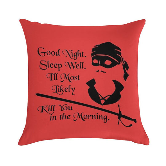 Good Night Soft Short Plush Fabric Throw Pillow
