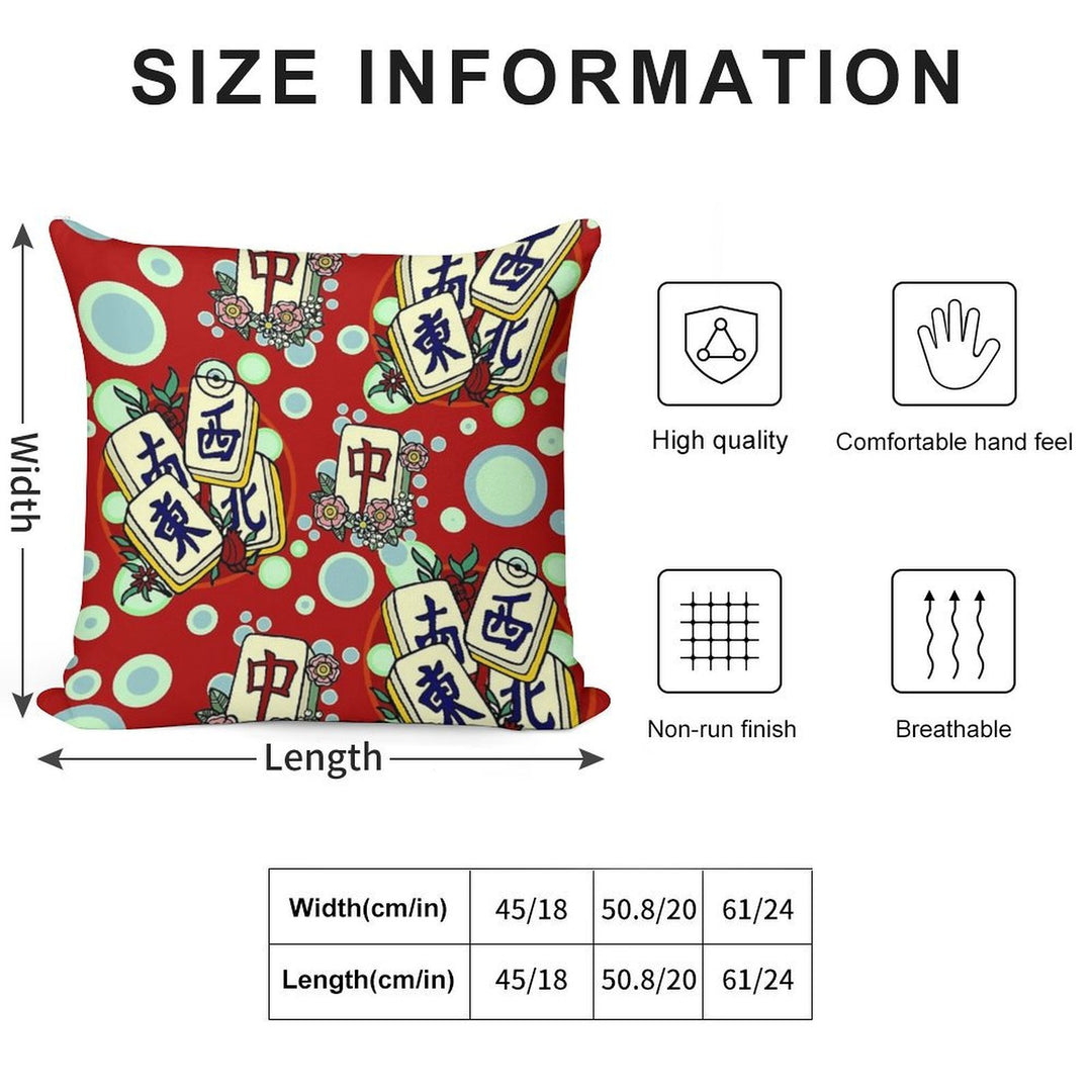 Mah Jongg Pattern Soft Gift Ready Throw Pillow