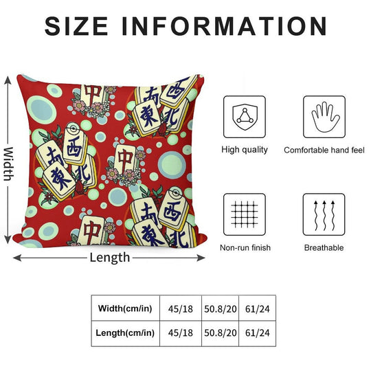 Mah Jongg Pattern Soft Gift Ready Throw Pillow