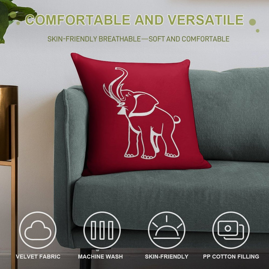 Delta Elephant Sigma Red Theta 2 Soft Bedroom Essential Throw Pillow