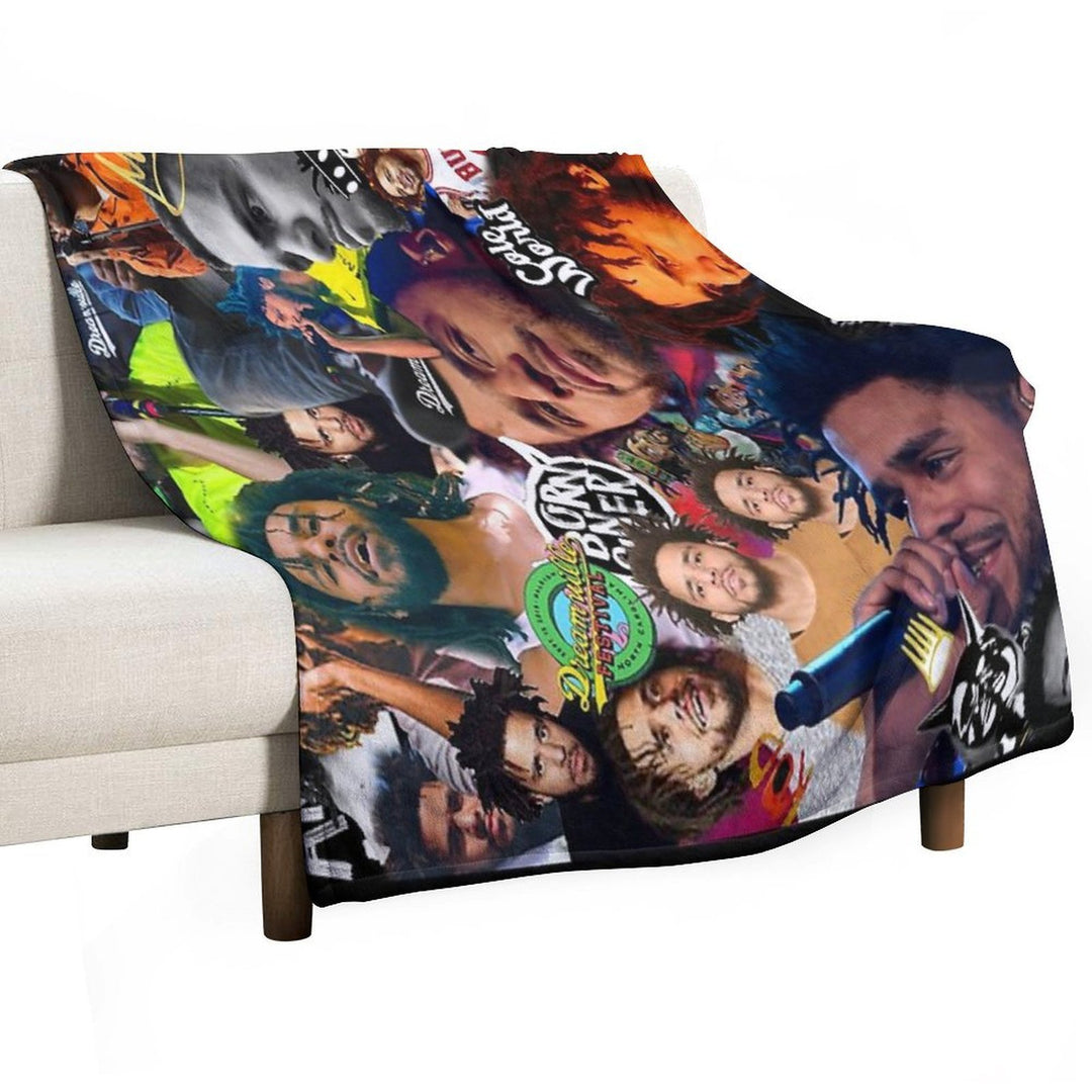J Cole Collage Easy Care Throw Blanket