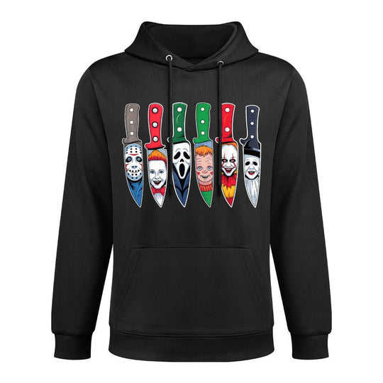 Halloween Horror Movie Characters in Knives Scary Halloween Layering Staple Hoodie