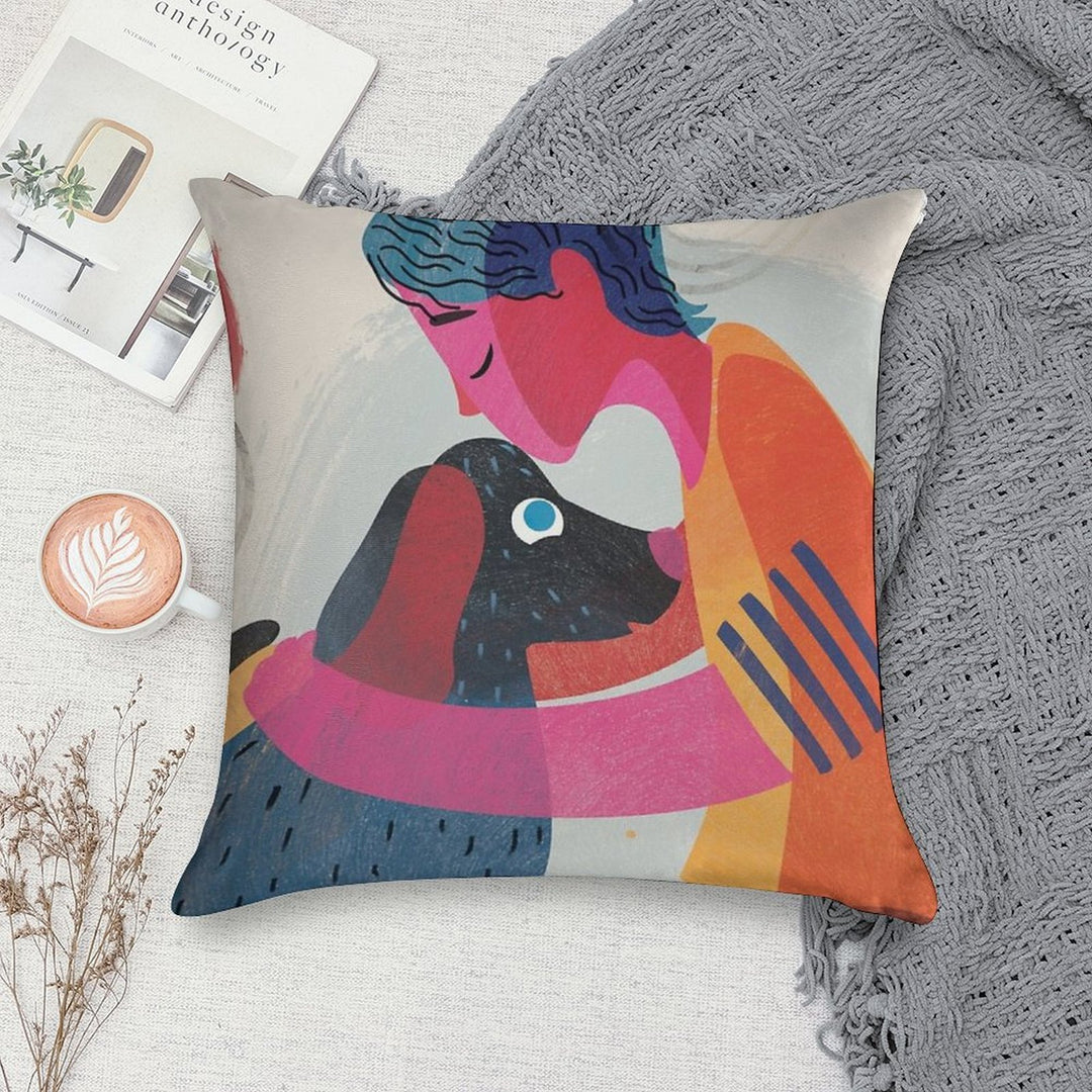 Dogs Love Soft Durable Construction Throw Pillow