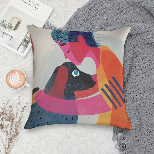 Dogs Love Soft Durable Construction Throw Pillow