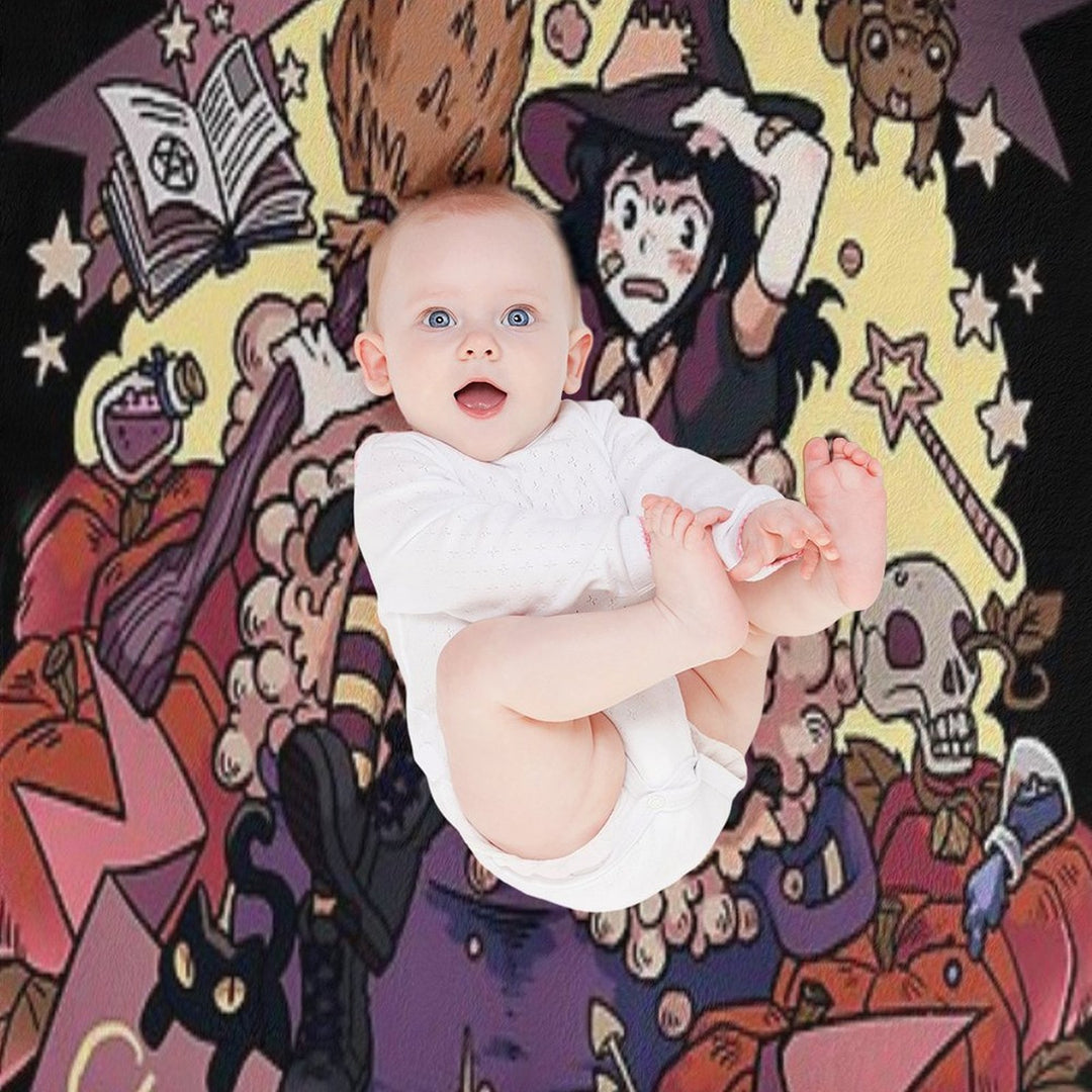 Beware of The Clumsy Witch Velvety-soft Throw Blanket