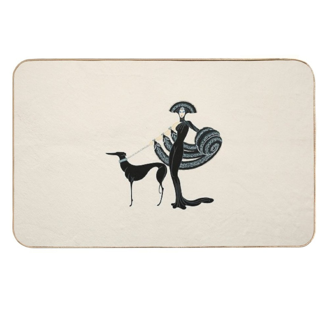 Erté - At The Theatre Suite, Symphony in Black  Repositionable Bath Mat