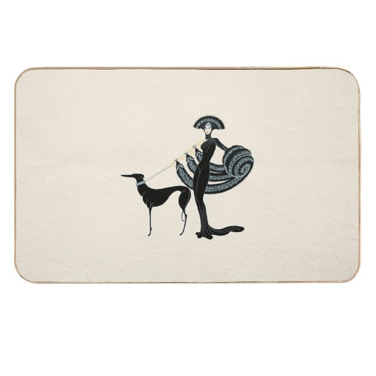 Erté - At The Theatre Suite, Symphony in Black  Repositionable Bath Mat