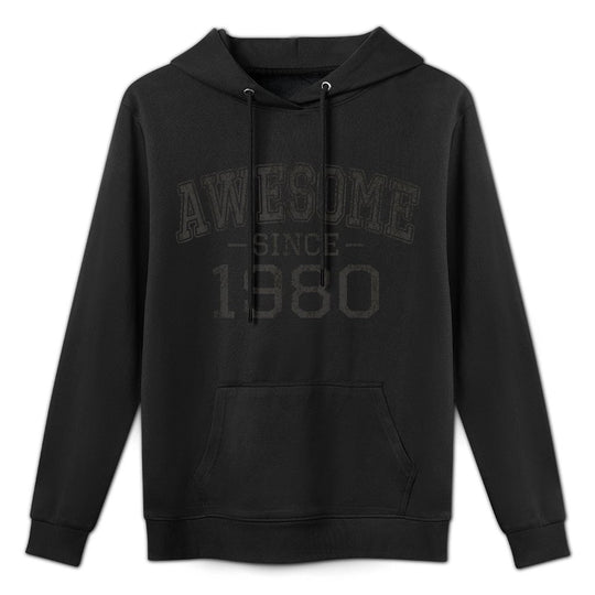 Awesome Since 1980 Vintage Style Born in 1980 Birthday Gift Breathable Fabric Hoodie