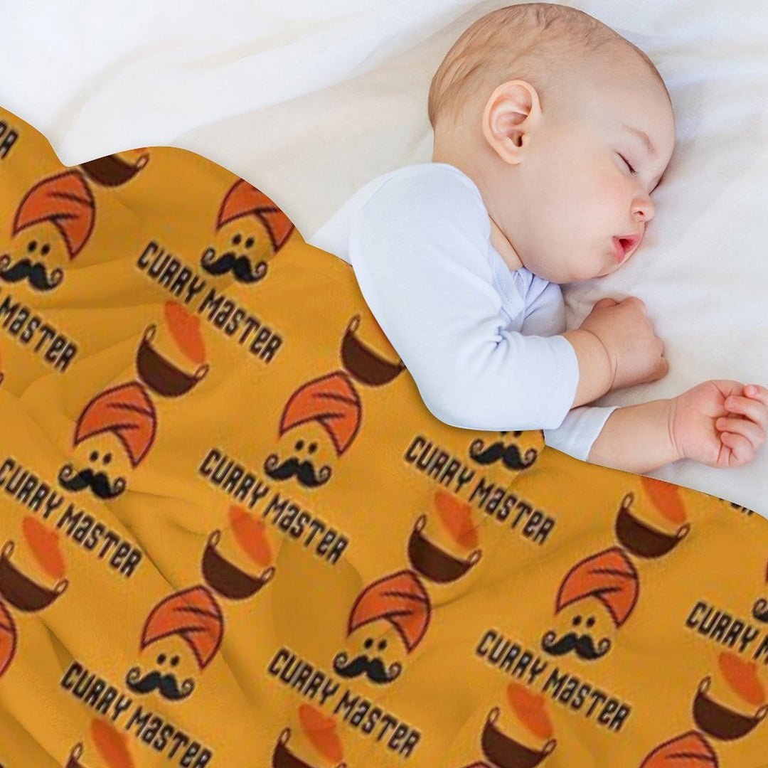 Curry Master Indian Chef Turban And Moustache All-season Throw Blanket