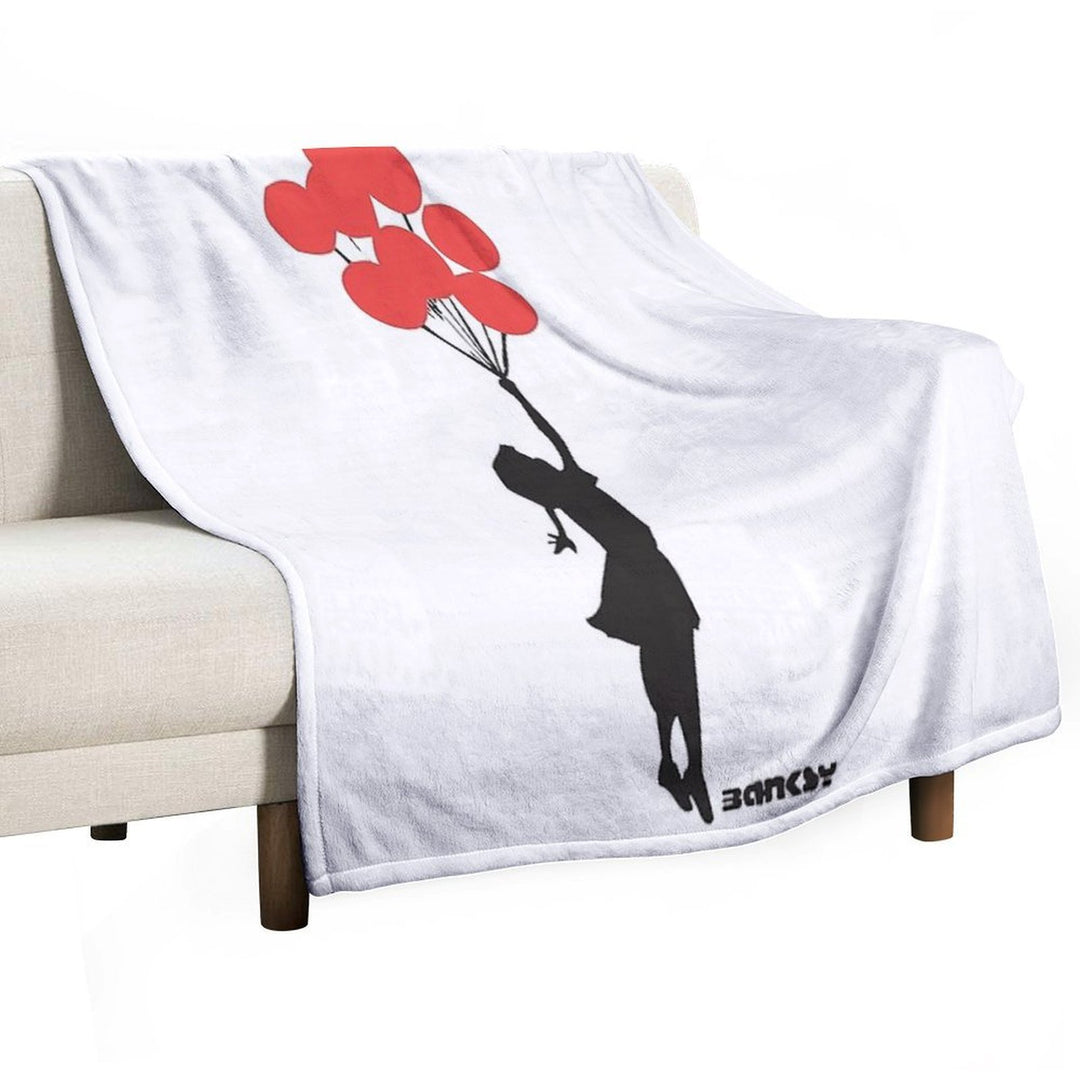 Banksy - Balloon Girl Anti-pilling Throw Blanket