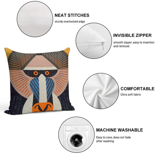 Mandrill Soft Short Plush Fabric Throw Pillow