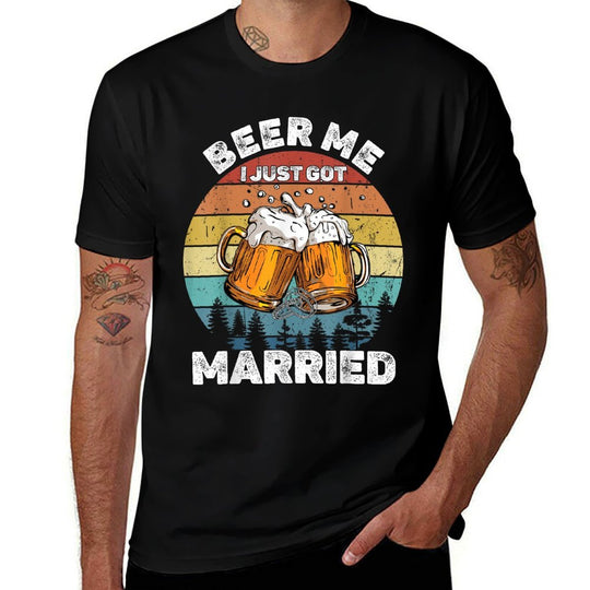 Beer Me I Just Got Married Funny Honeymoon Humor  Polyester Blend T-Shirt