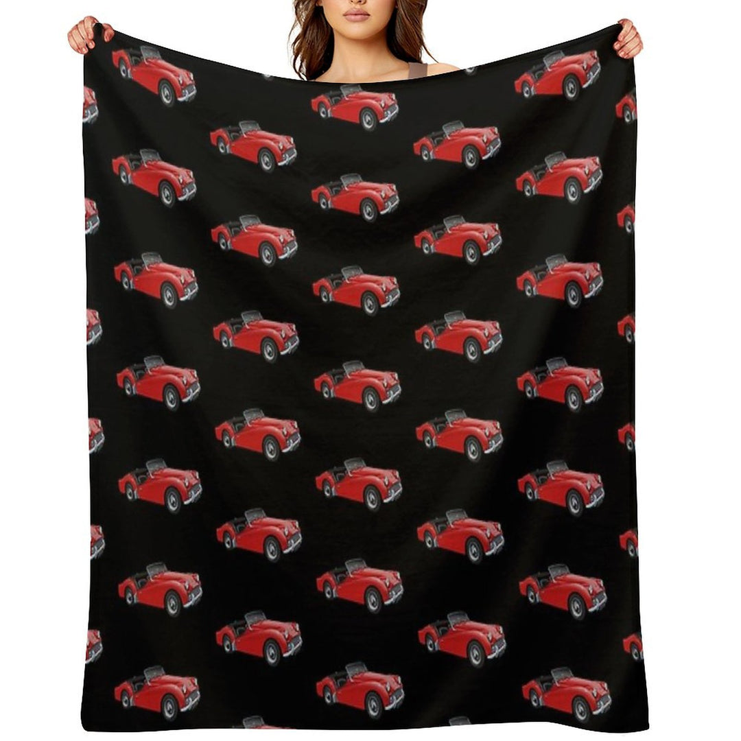 Triumph TR3 in Red Multi-functional Throw Blanket