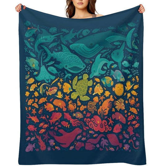 Aquatic Spectrum 2 Premium Throw Blanket