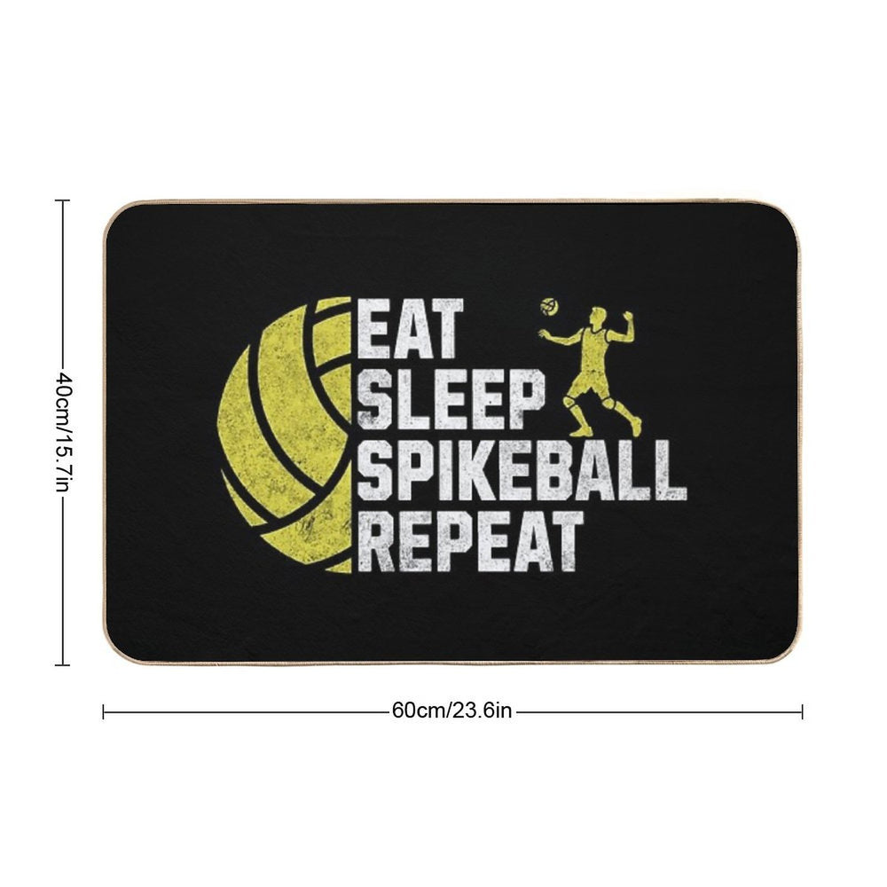 Eat Sleep Spikeball Repeat Roundnet Game for Backyard Beach Park Indoor Spike Ball Funny Vintage  Toxin-Free Bath Mat