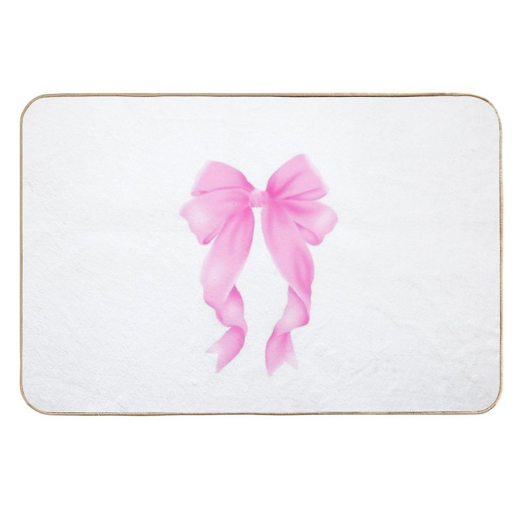 Cute Pink Bow  Toxin-Free Bath Mat