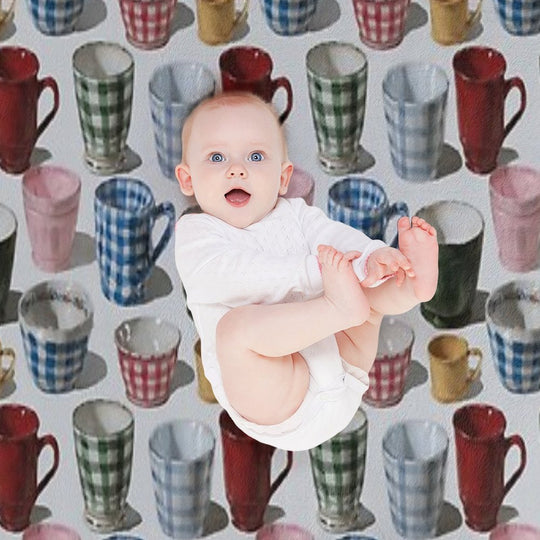 Realistic Still Life Mugs Pattern Versatility Throw Blanket