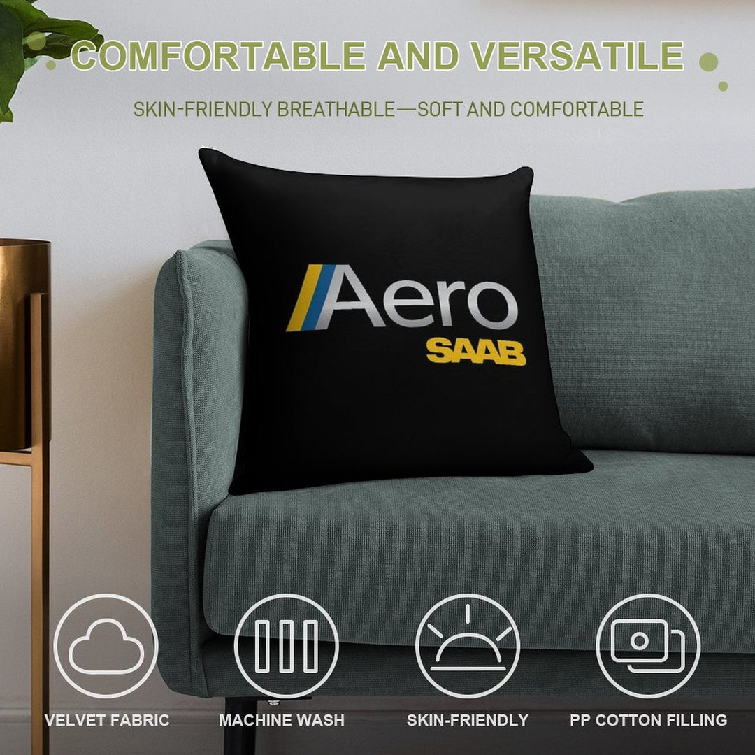 SAAB Turbo Retro Badge Sweden Stripes Soft Ultra-Soft Texture Throw Pillow