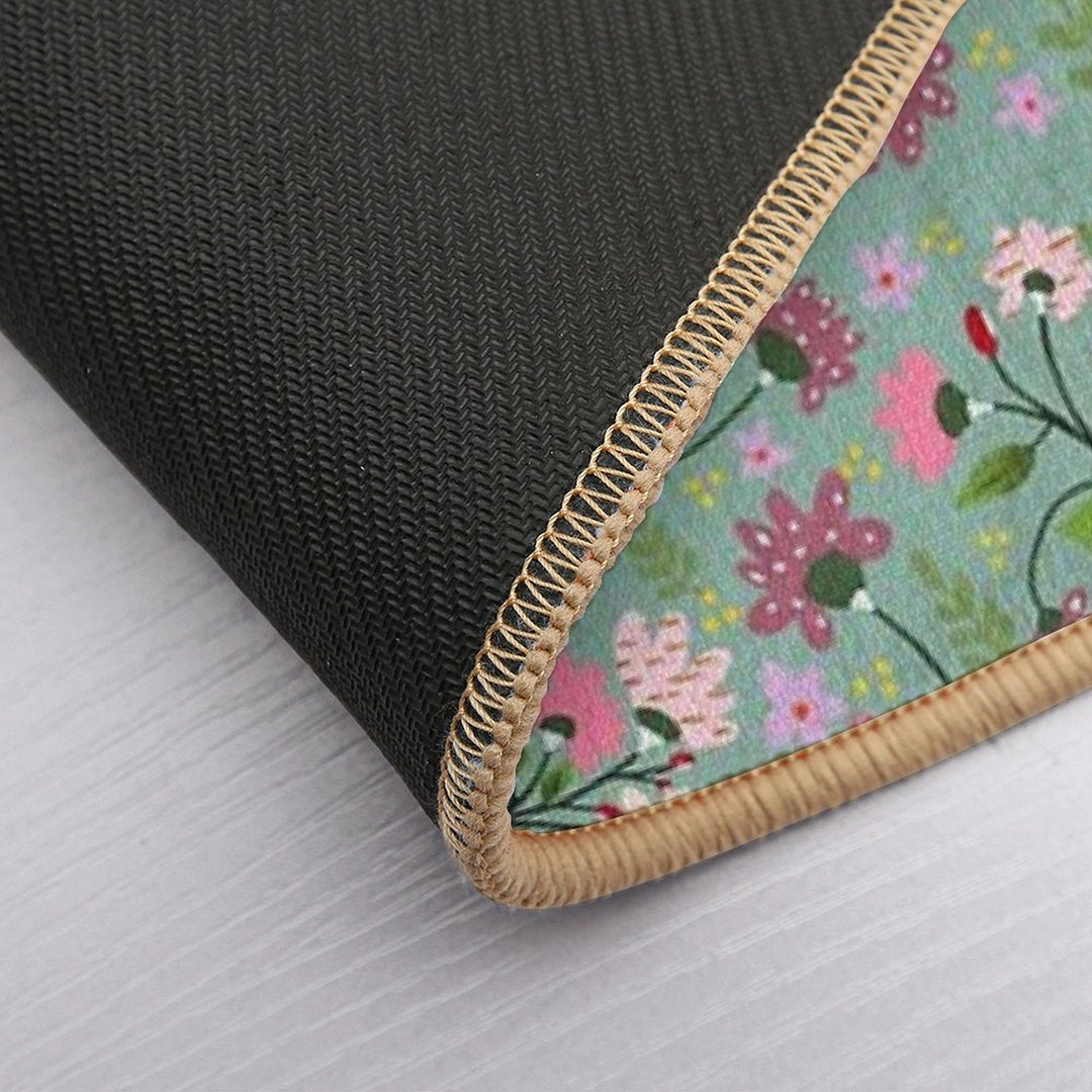 Floral Whimsy on Teal  Versatile Bath Mat