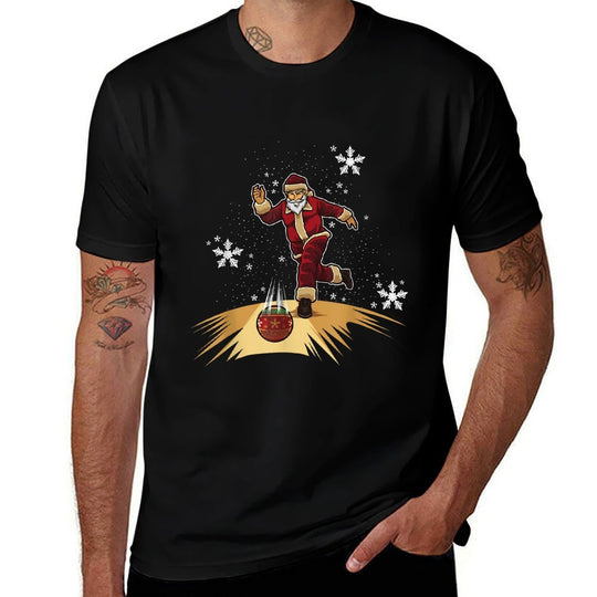 Santa Claus Plays Bowling - Xmas Gift For Your Bowling Team  Affordable Price T-Shirt