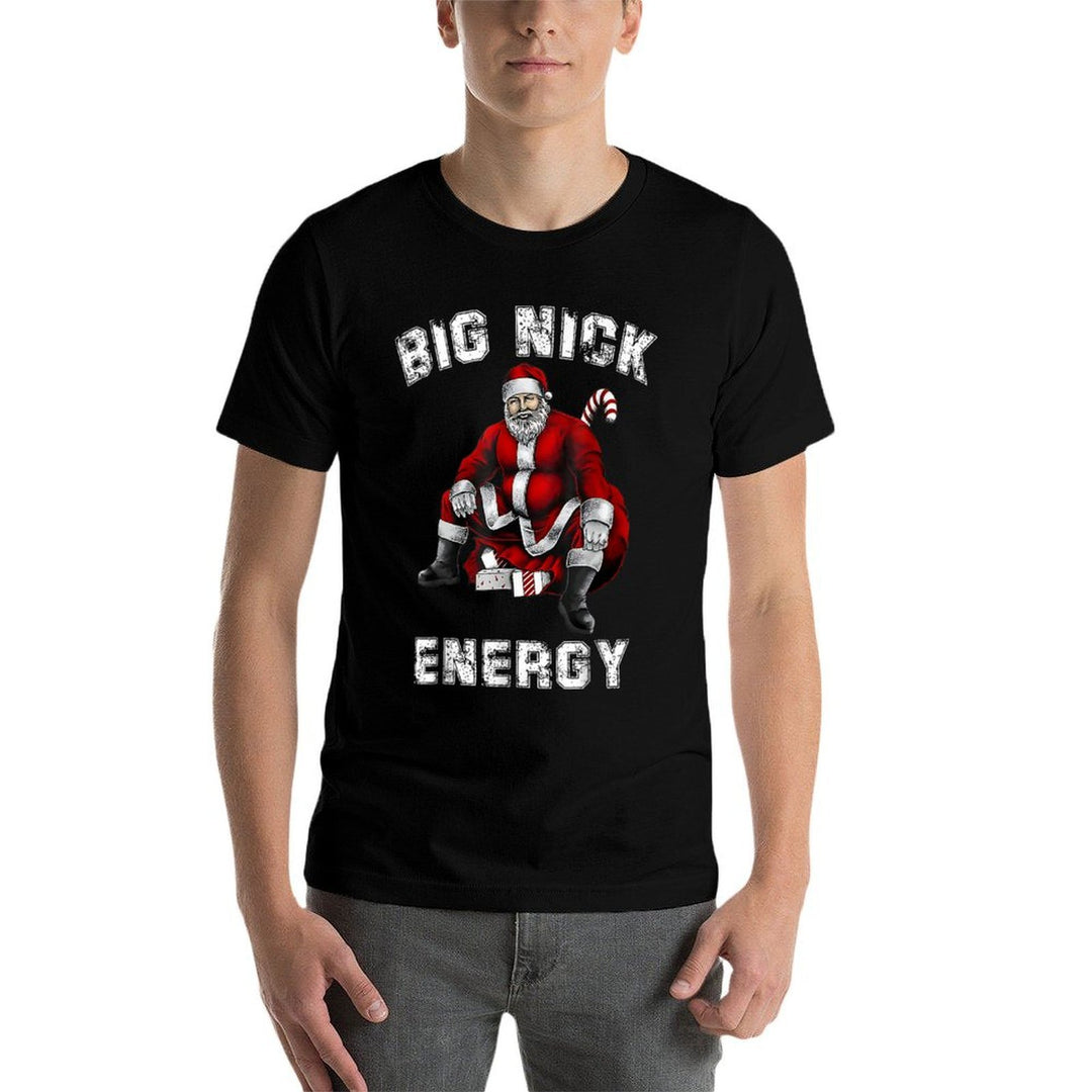 Big Nick Energy Funny Santa Christmas  High-quality Stitching T-Shirt