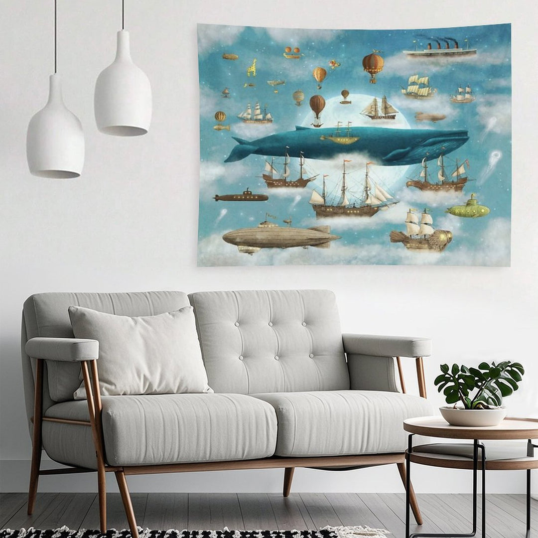 Ocean Meets Sky - Book Art Tapestry