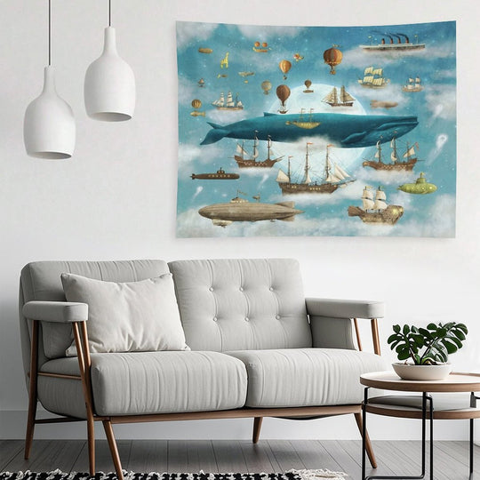 Ocean Meets Sky - Book Art Tapestry