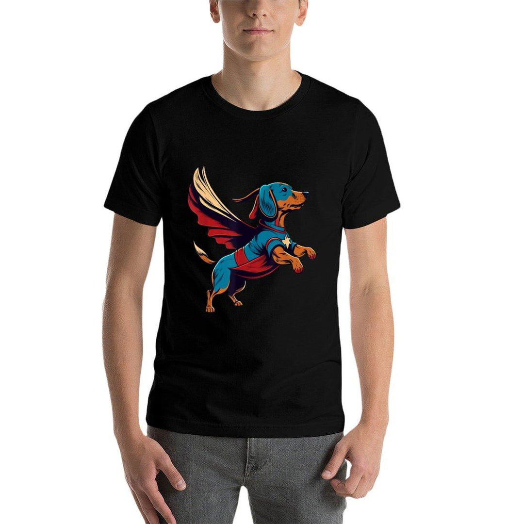 Superhero Dachshund Red Cape Super Hero Dog for Men Women Kids  Tagless Design T-Shirt