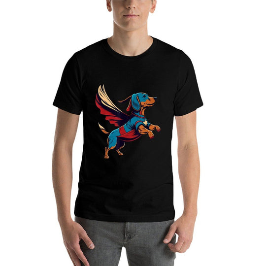 Superhero Dachshund Red Cape Super Hero Dog for Men Women Kids  Tagless Design T-Shirt