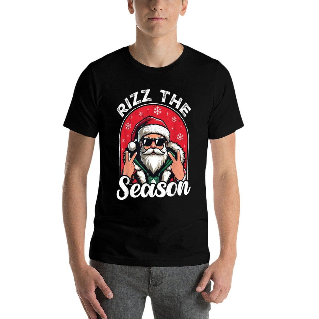 Rizz The Season Funny Saying Santa Claus Rizzmas Christmas  Moisture-wicking T-Shirt