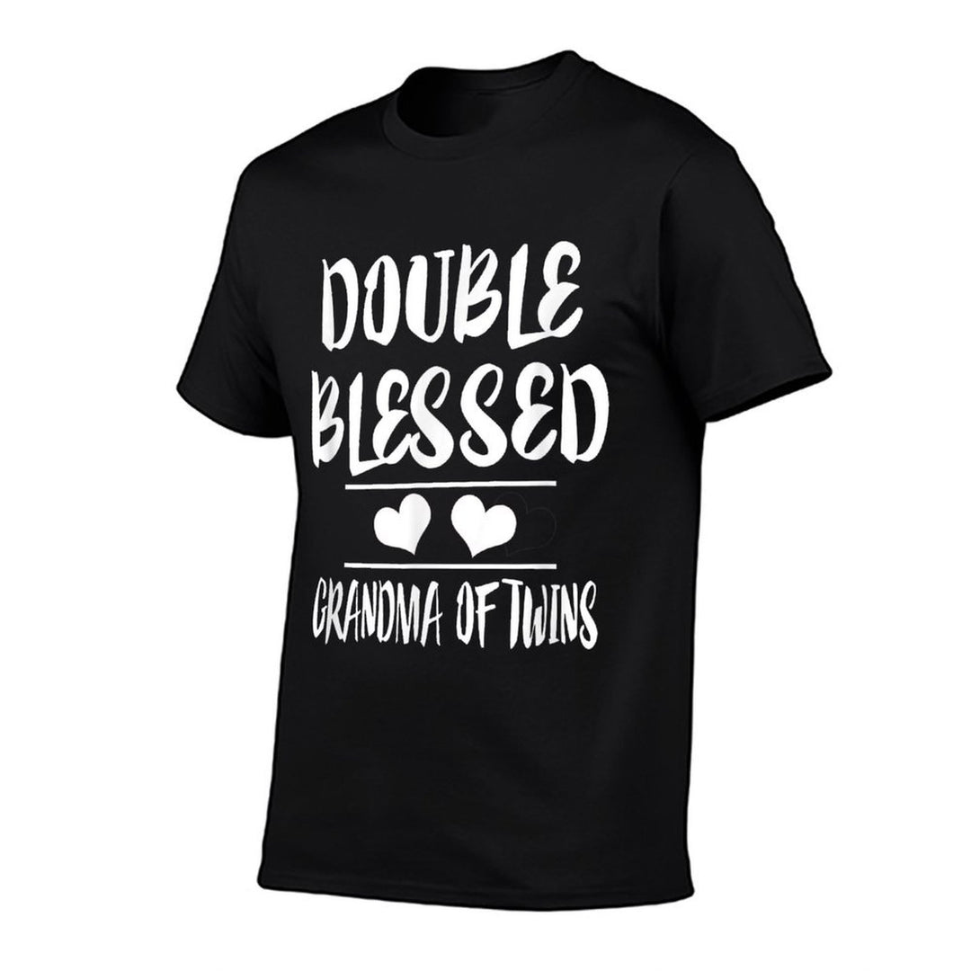 Double Blessed Grandma Of Twins Grandmother Gift  Rolled Sleeves T-Shirt