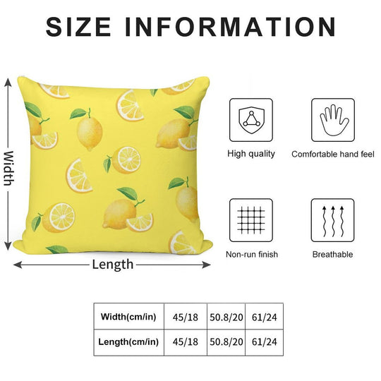 Lemons on Yellow Soft Luxury Feel Throw Pillow