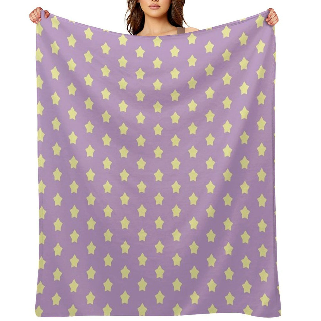 Yellow Stars on Purple Pop Versatility Throw Blanket
