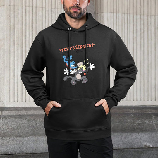 The Simpsons Itchy  Scratchy Hammer Classic Cartoon Mayhem Durable Construction Hoodie