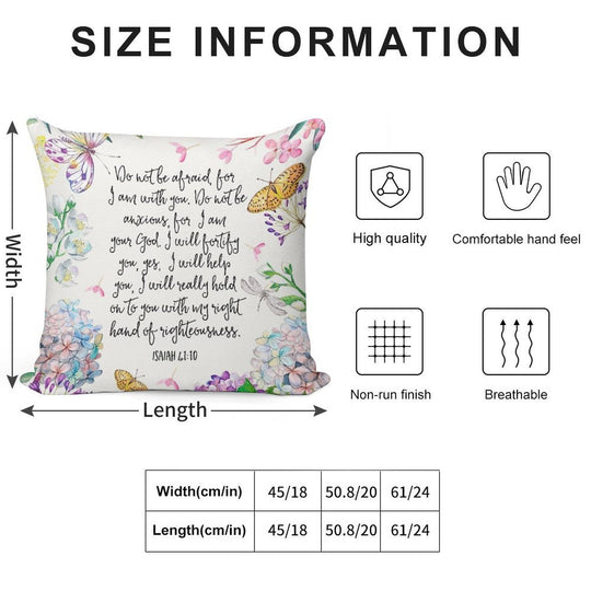 Isaiah 4110 (Flowers And Butterflies) Soft Reinforced Edging Throw Pillow