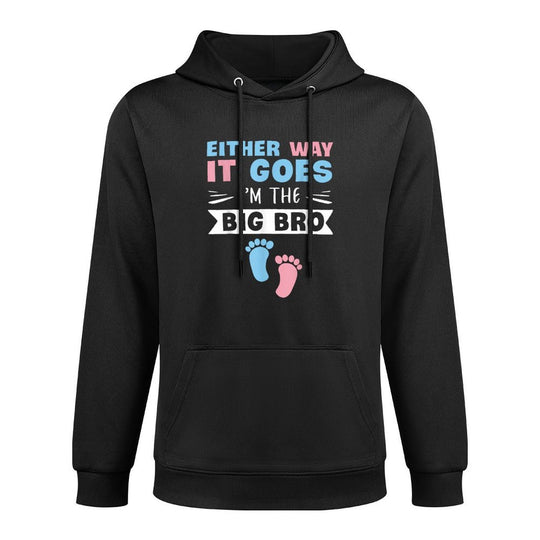 Either Way It Goes Im The Big Bro Gender Reveal Brother Medium-Weight Fabric Hoodie