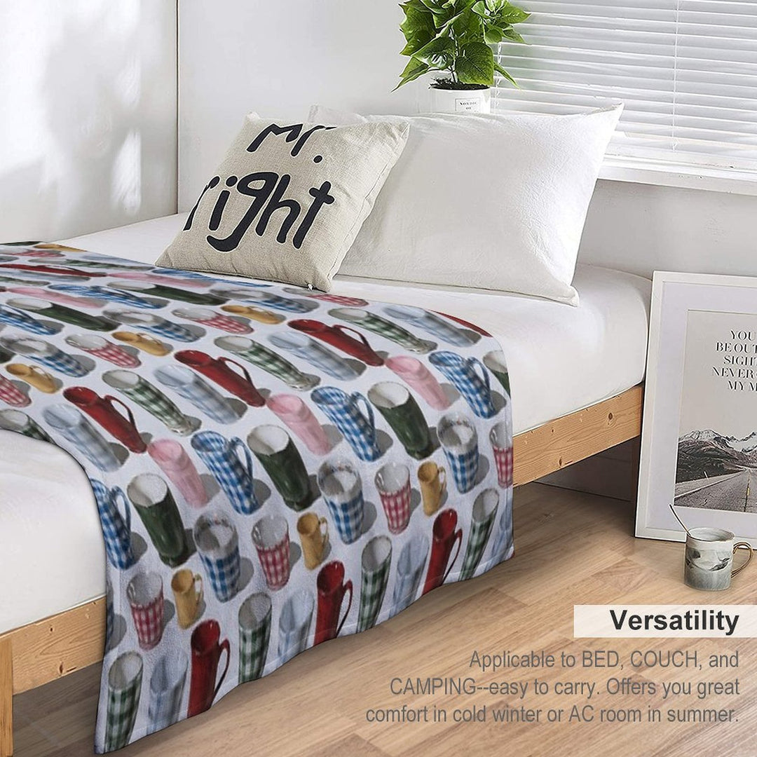 Realistic Still Life Mugs Pattern Versatility Throw Blanket
