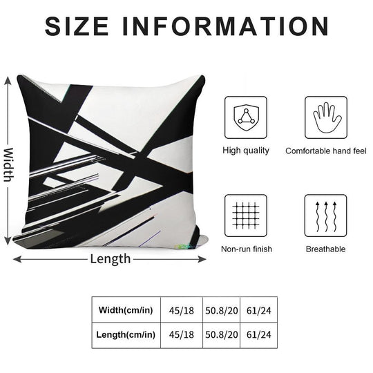 Abstract Geometric Black And White 77 Soft Washable Throw Pillow