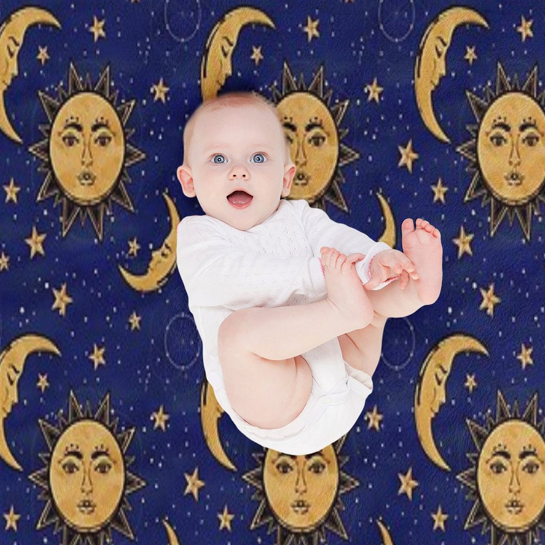 Vintage Moon And Sun Stars Celestial Gift-ready Throw Blanket