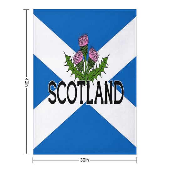 Scotland Saltire Flag - Scottish St Andrews Cross And Thistle, Scottish Pride Shrink-resistant Throw Blanket