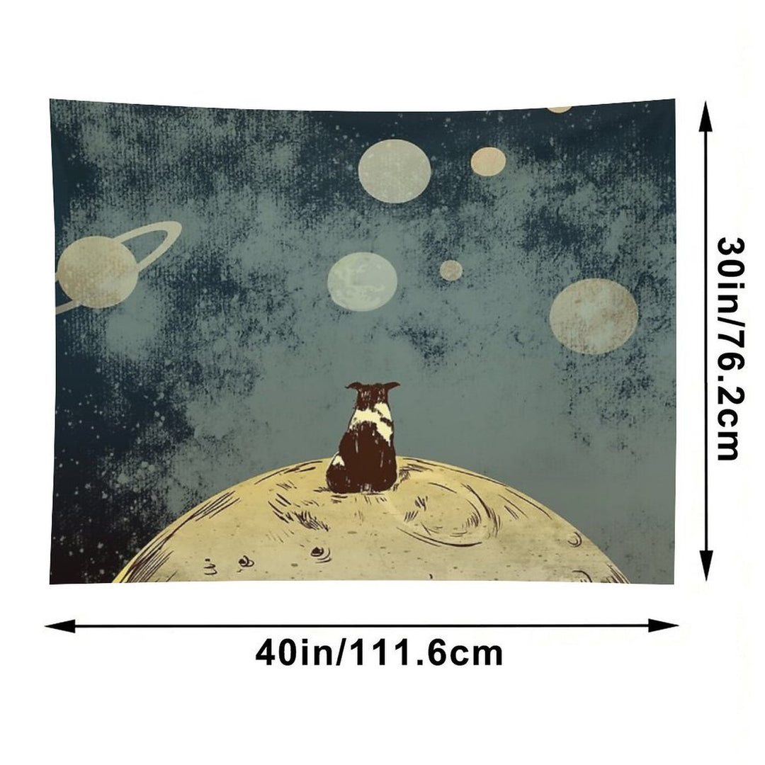 Endless Opportunities  - Dog Looking Into Space Tapestry