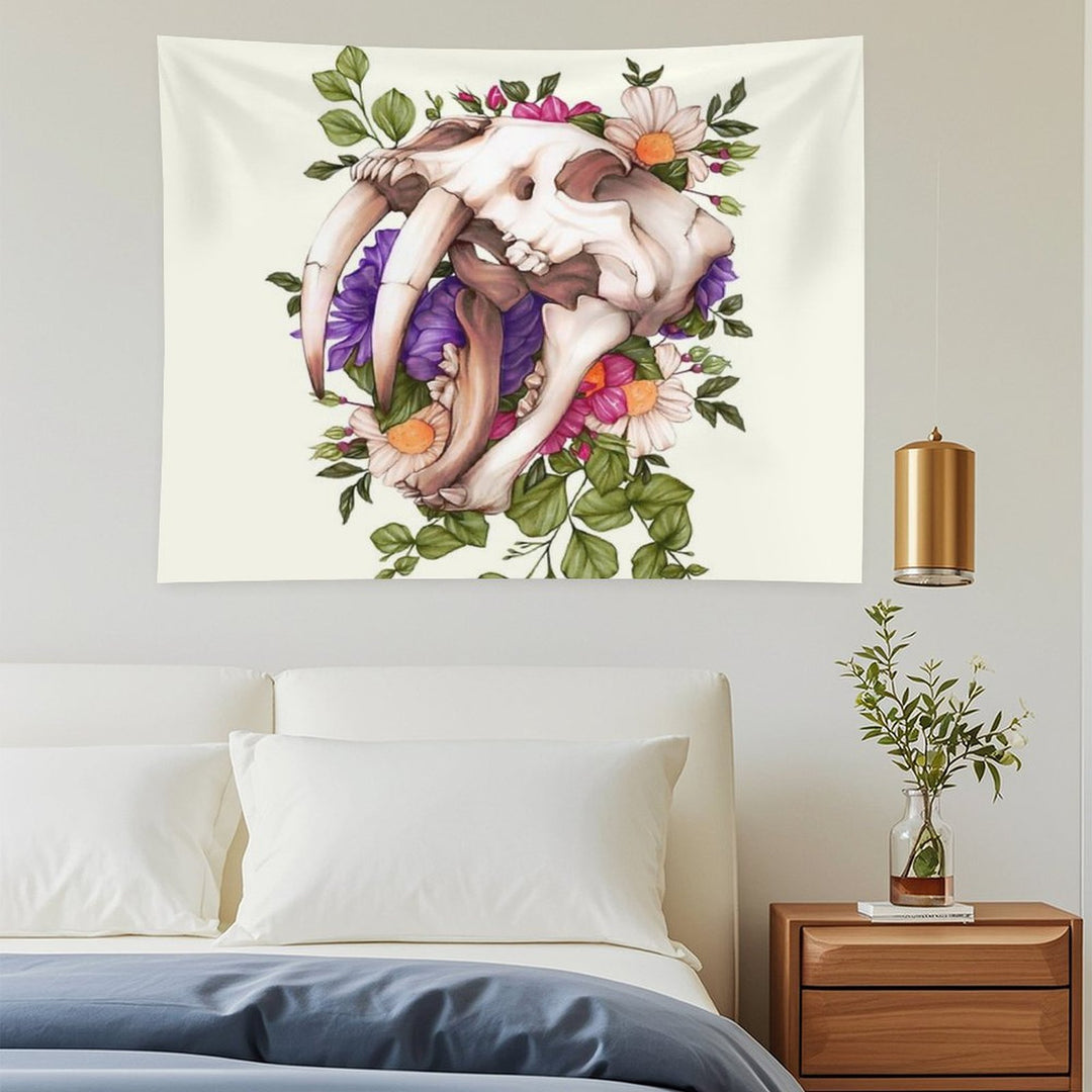 Sabertooth Skull Tapestry