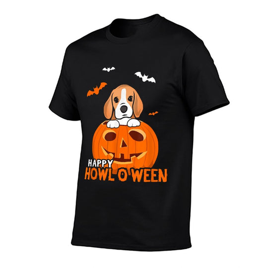 Cute Halloween Beagle Dog Pumpkin Costumes Thanksgiving Men Women Kids  Oversized Silhouette T-Shirt