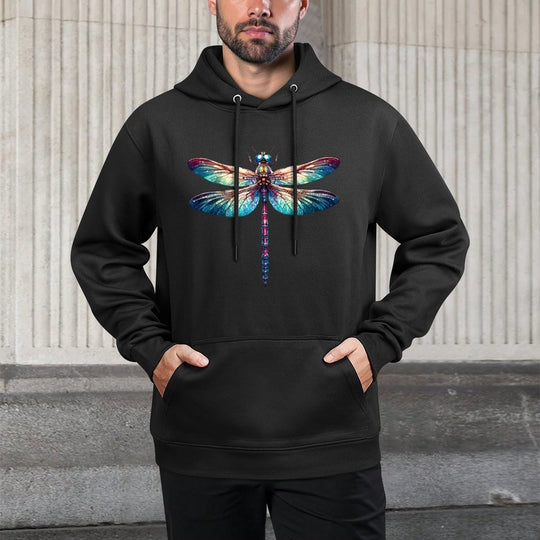 Colorful Dragonfly Watercolor Art Insect Lover Earth Day Breathable Fabric Hoodie