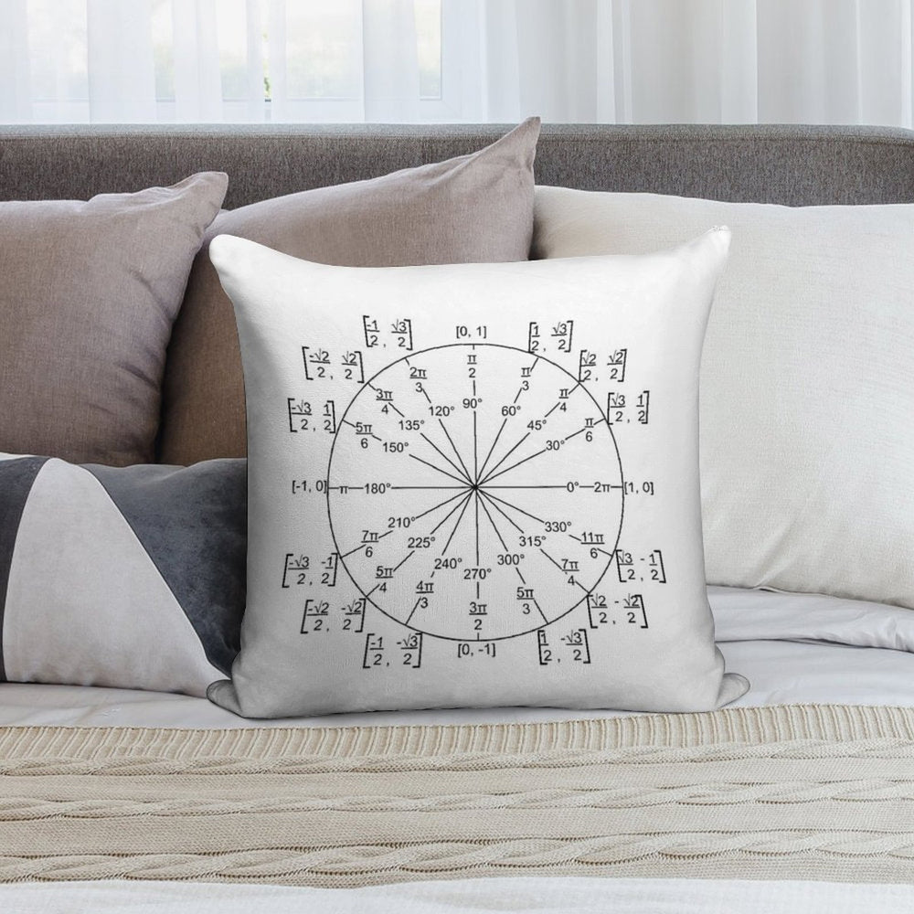 Unit Circle Trigonometry Soft Anti-Pilling Throw Pillow