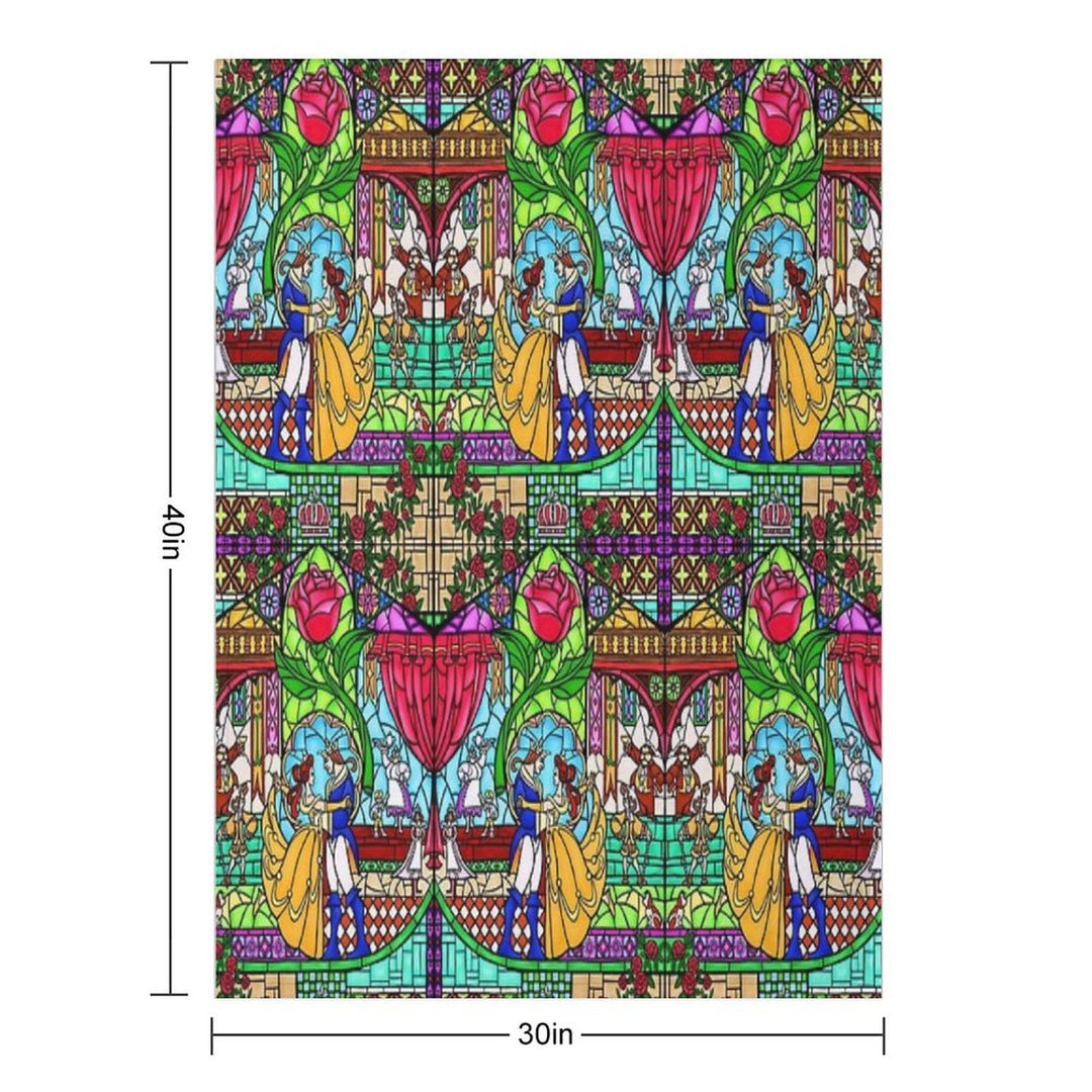 Patterns of The Stained Glass Window Plush Throw Blanket