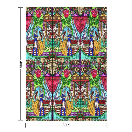 Patterns of The Stained Glass Window Plush Throw Blanket