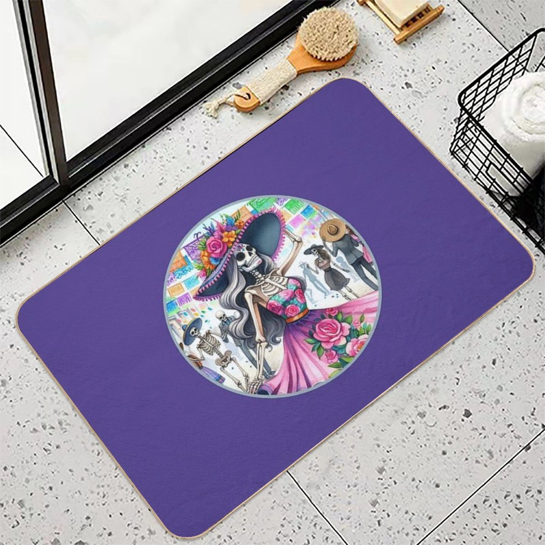 Day of The Dead Frame  Repositionable Bath Mat
