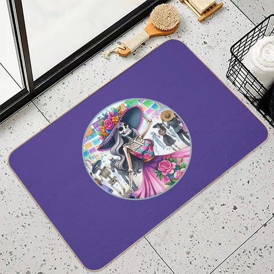 Day of The Dead Frame  Repositionable Bath Mat