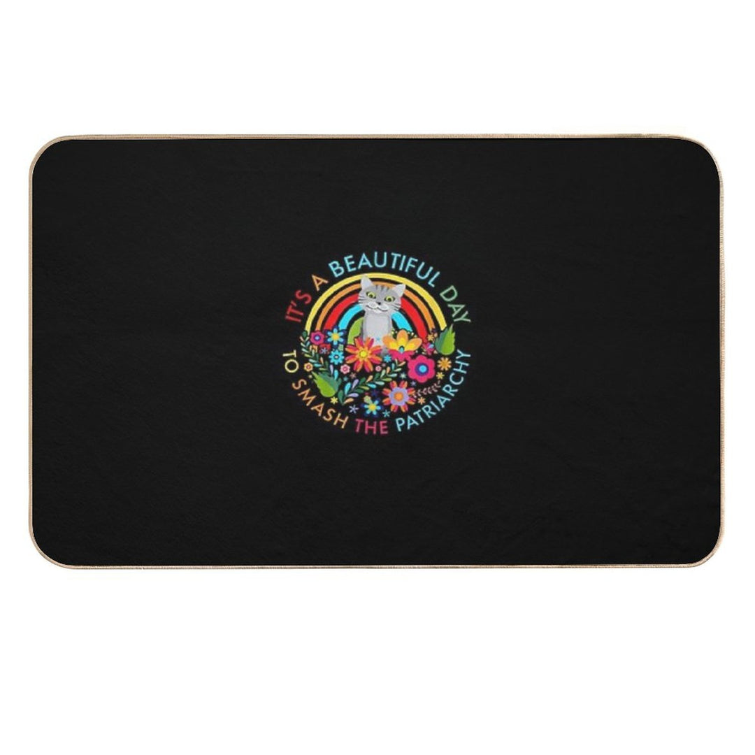 Cat Beautiful Day To Smash The Patriarchy Feminist T-shirt T-Shirt  High-Traffic Bath Mat